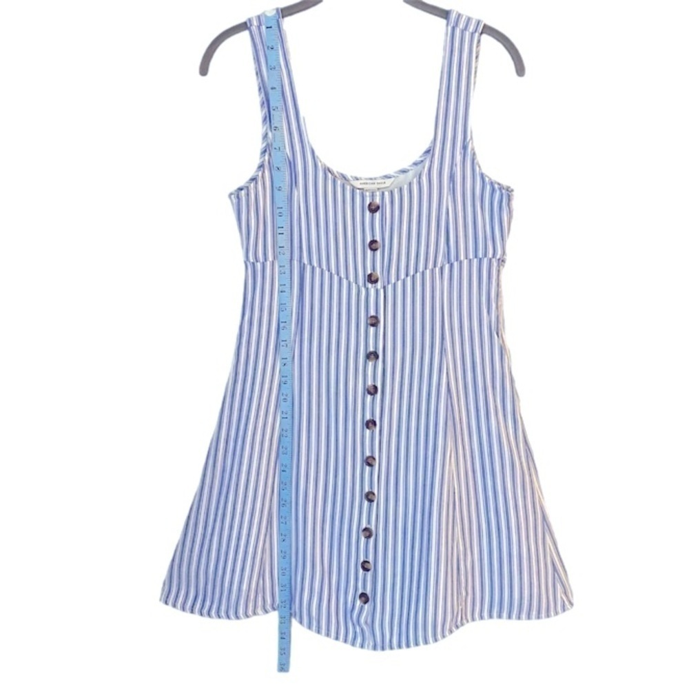 AMERICAN EAGLE Tank Dress Tie Back Sleeveless Stripe Blue/White Women Size XS - Picture 9 of 13